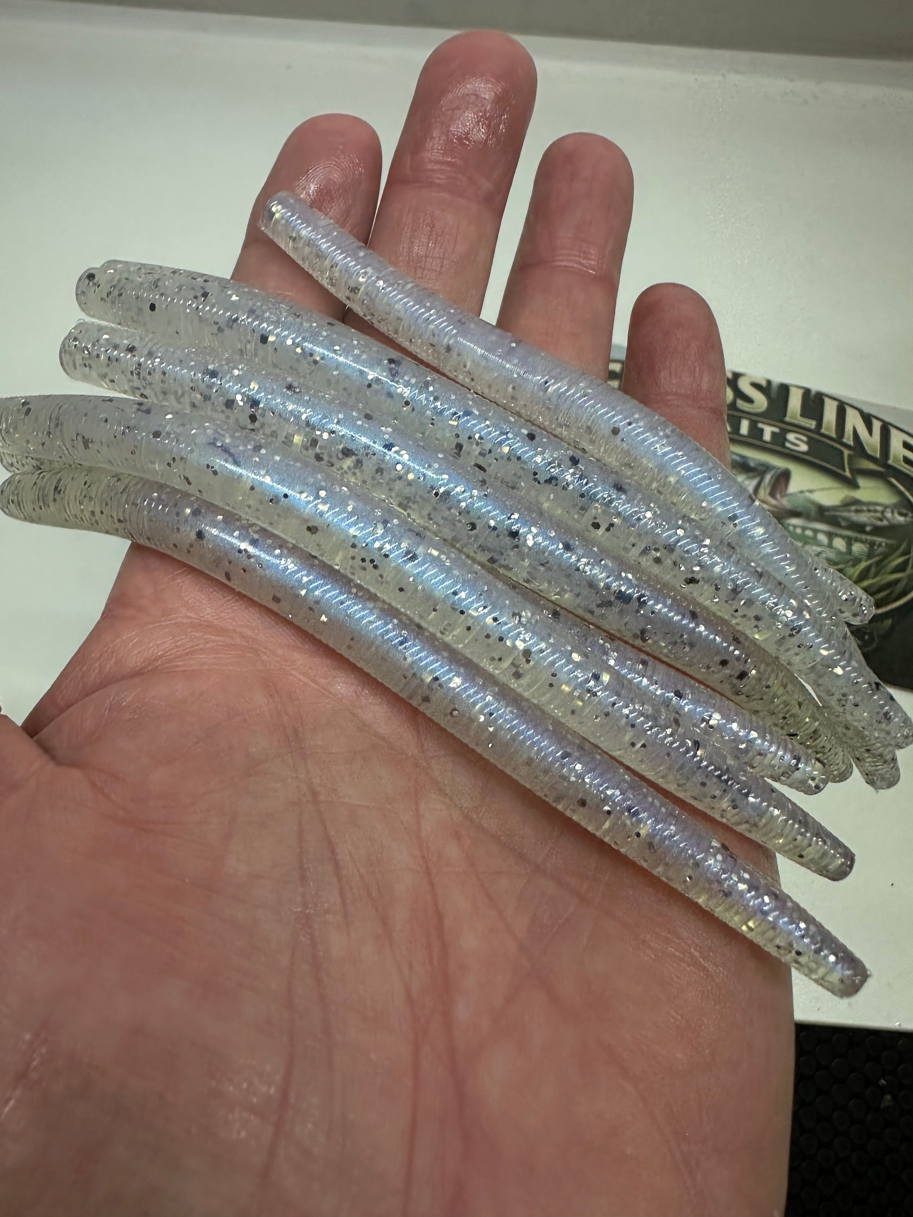 5″ Stick Worm Bass Bait  8 pkg Hand-Poured Soft Plastic | Grass line Baits