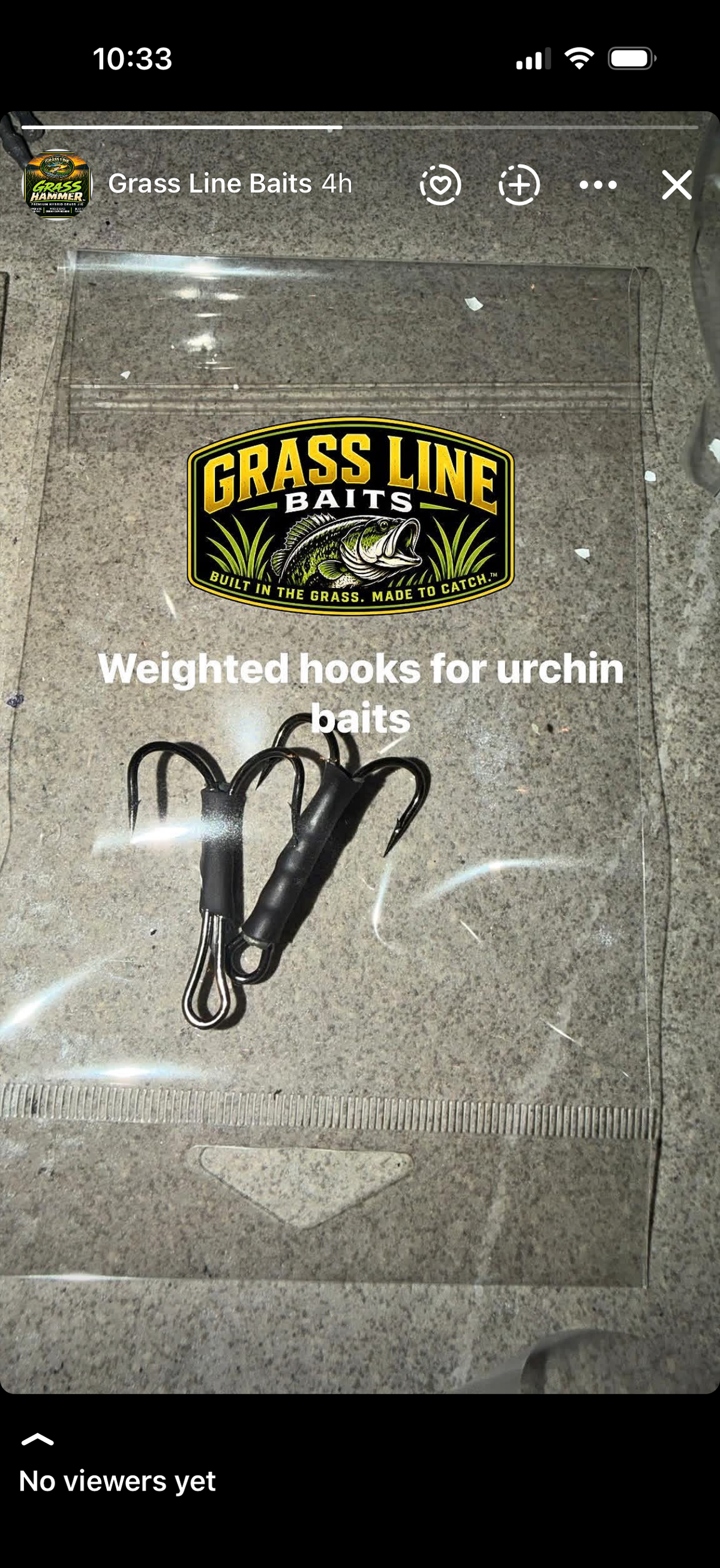 Weighted Frog hooks for urchin Baits