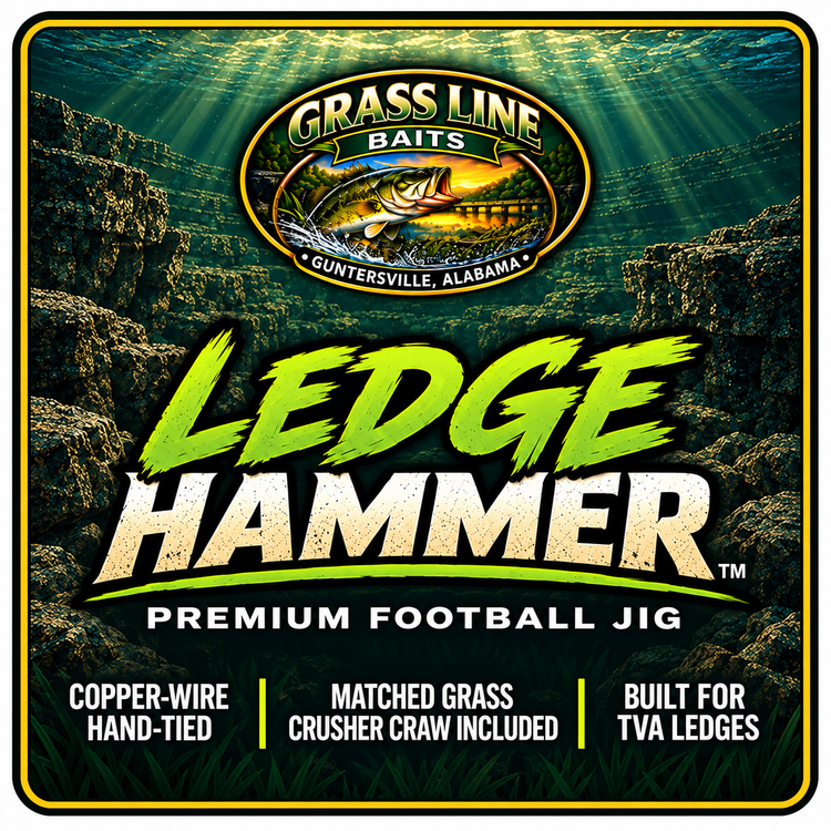 Ledge Hammer™ Football Jig + color matched Craw