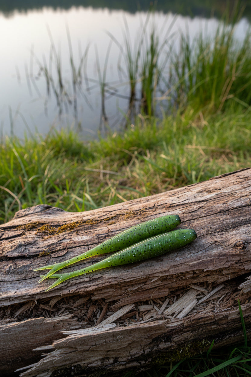 2.5" Sonar Minnow Green Pumpkin Hand pour soft plastic Made In USA pkg 5