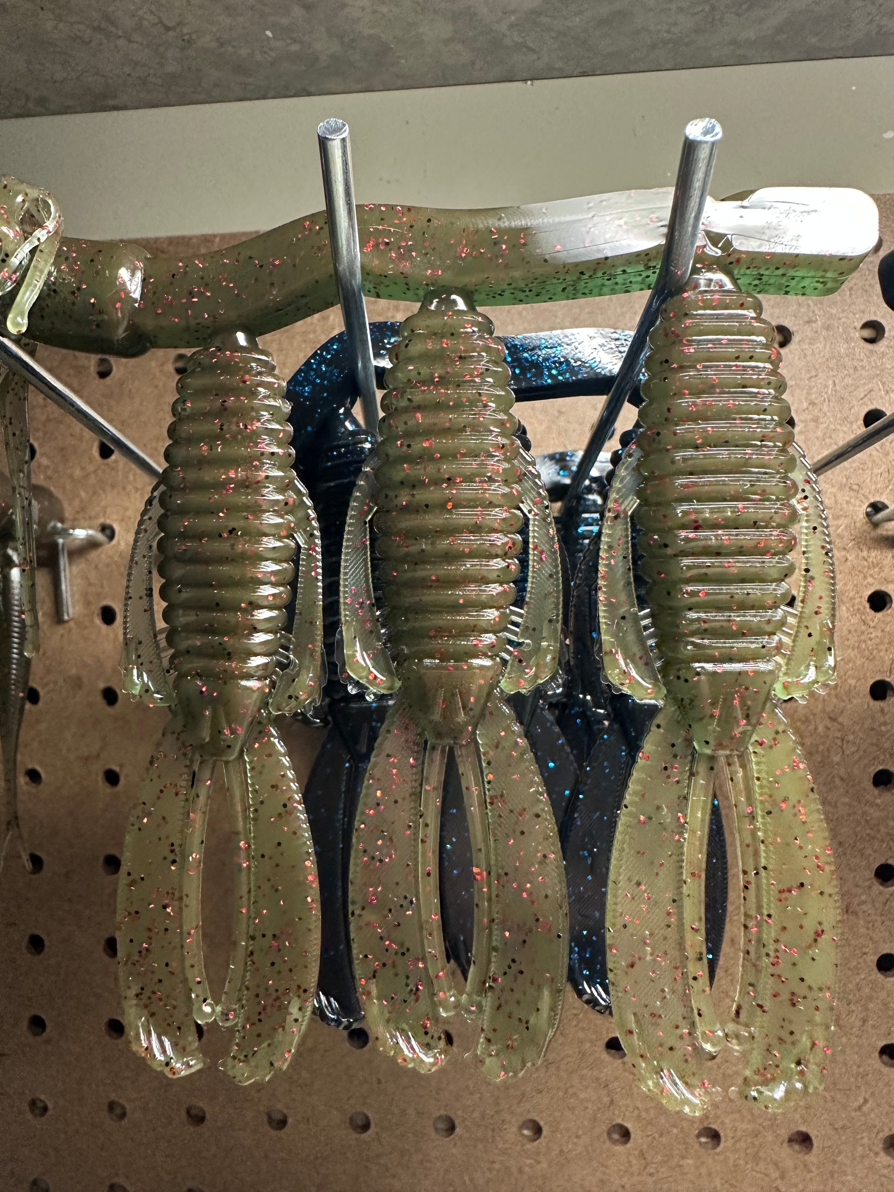 Creature Bait Watermelon Red Flake Hand poured soft plastic made in USA 6/Pkg