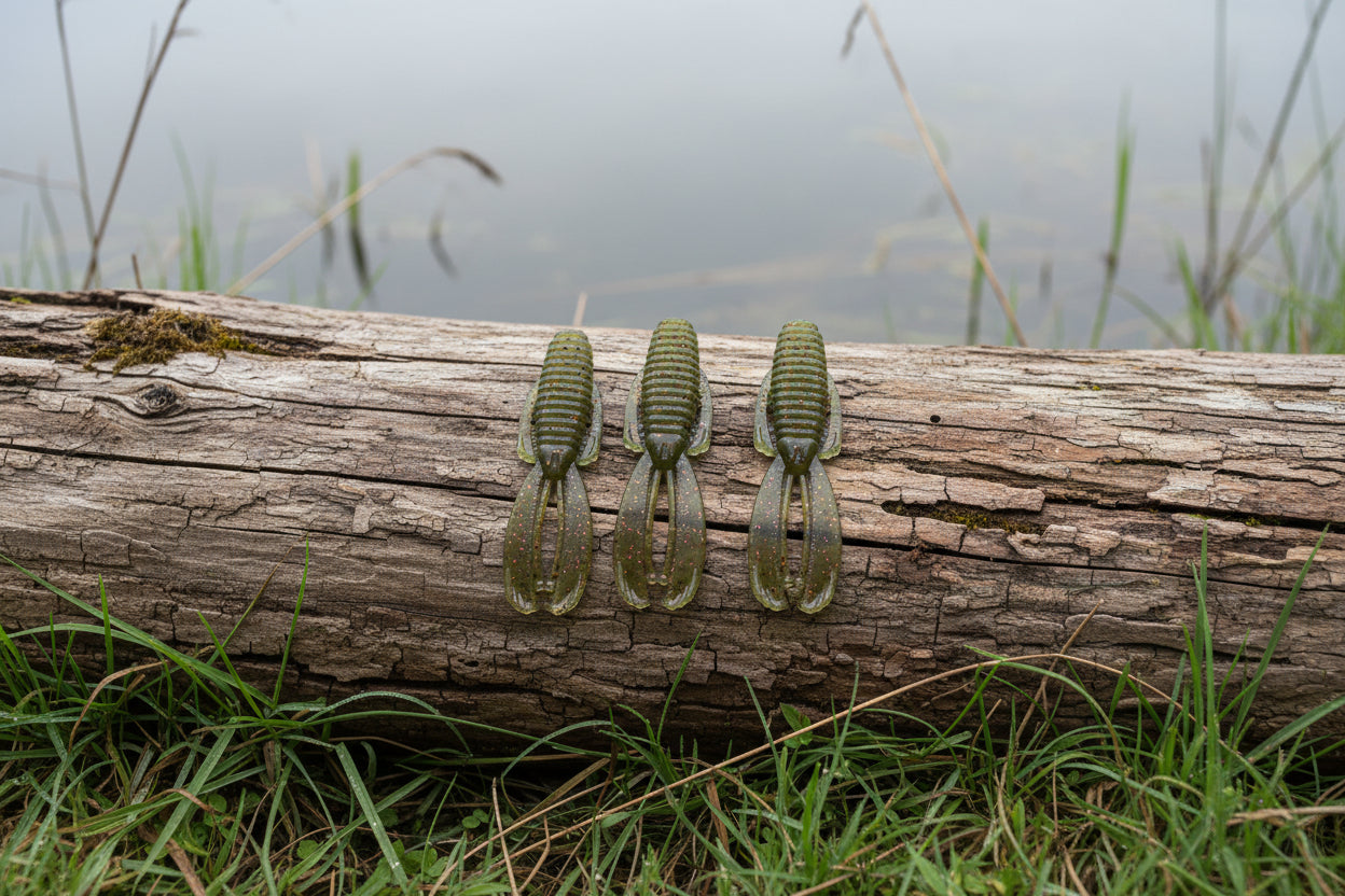 Creature Bait Watermelon Red Flake Hand poured soft plastic made in USA 6/Pkg