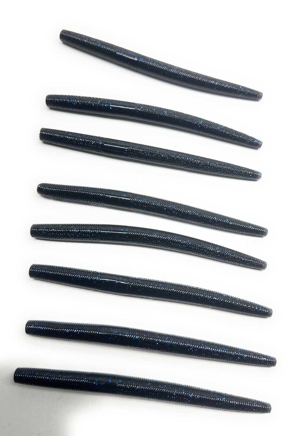 5″ Stick Worm Bass Bait Black Blue Tips– 8 pkg Senko Soft Plastic |