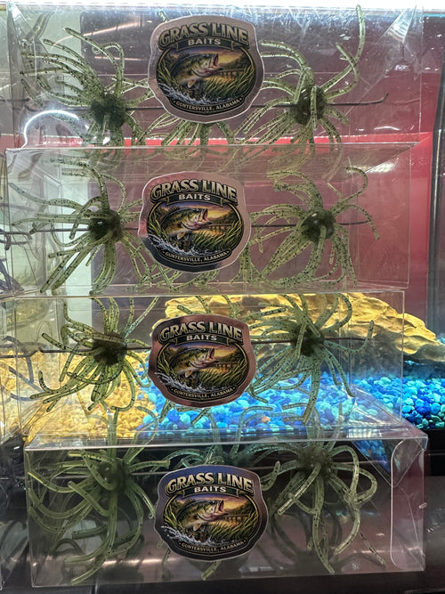 Grass Bomb urchin style baits Green Pumpkin 3Pack