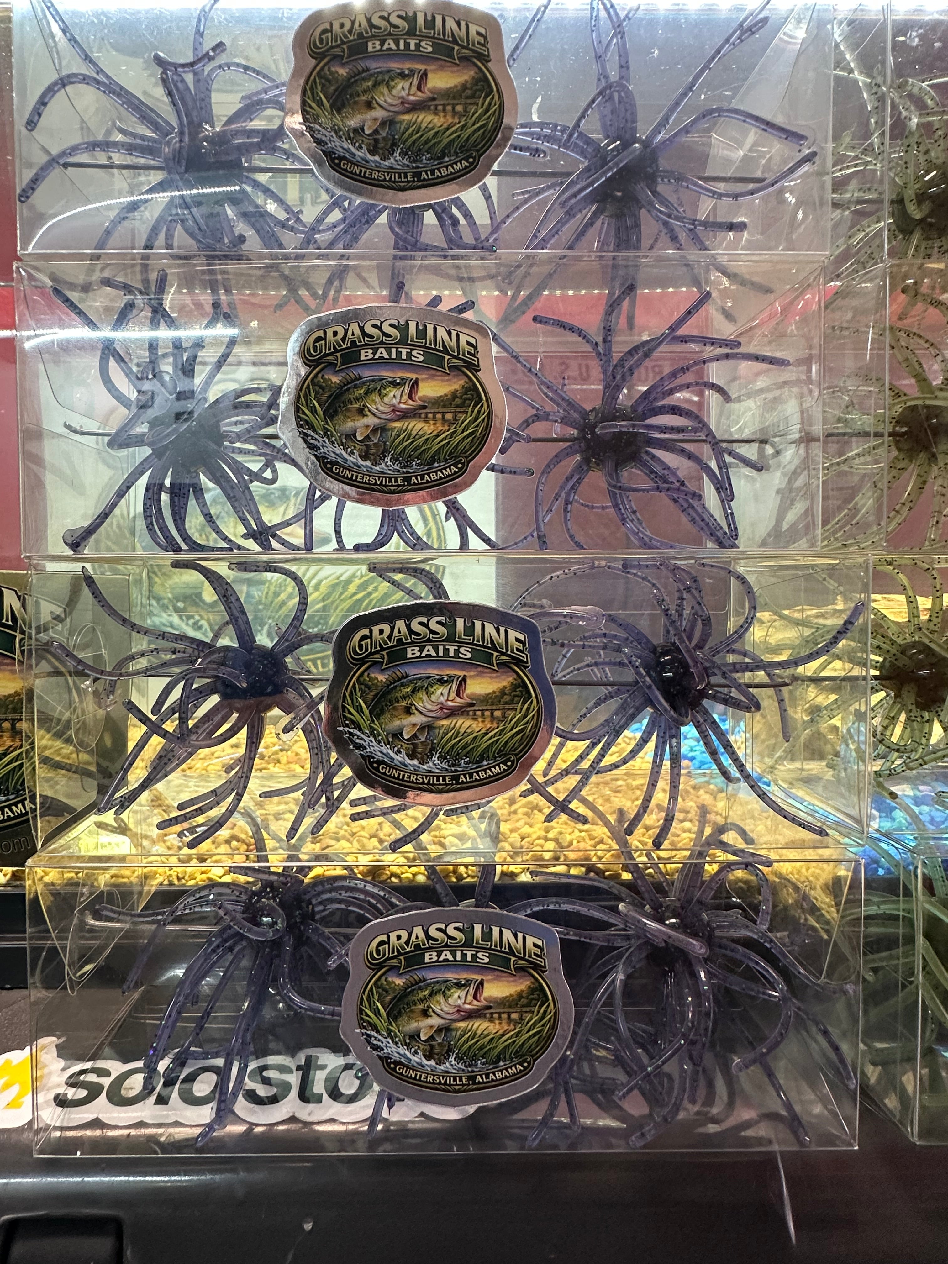 Grass Bomb 4" urchin style baits Junebug 3 Pack