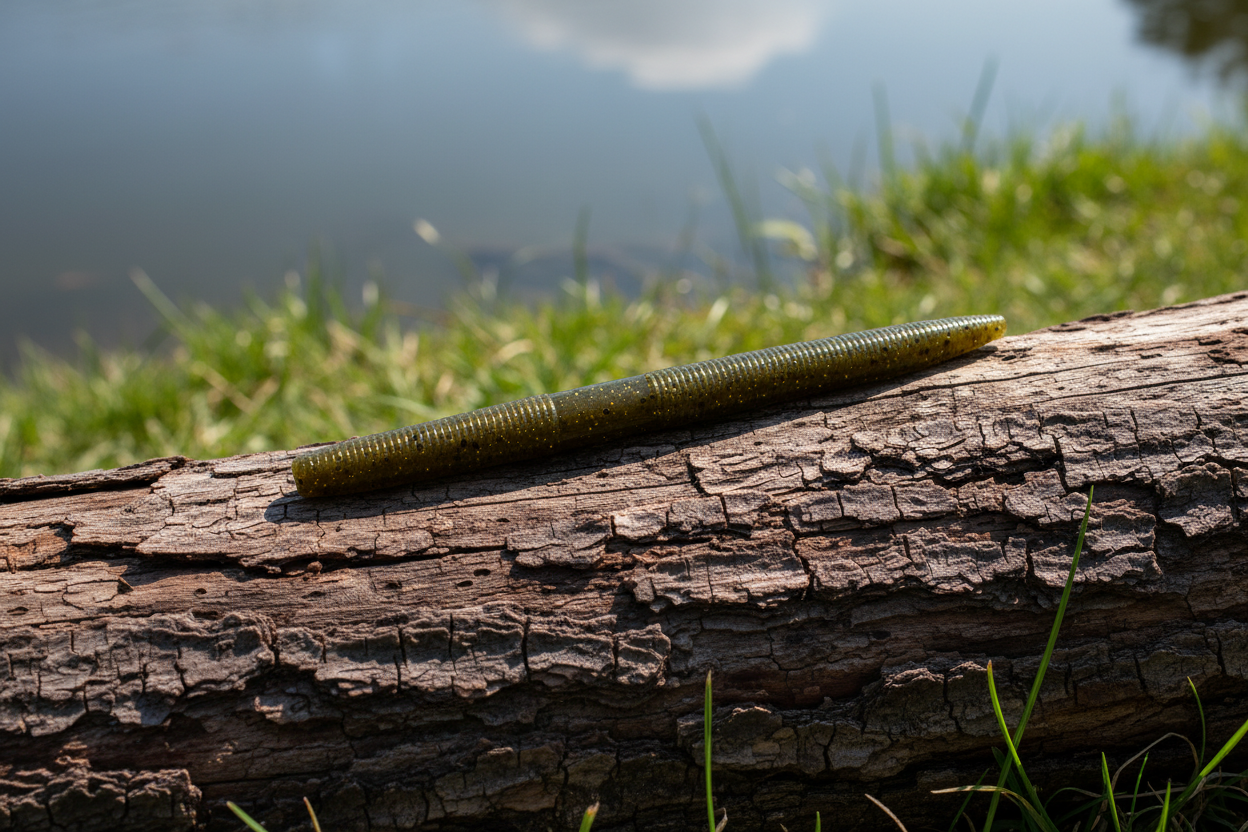 5" Stick Bait Green Pumpkin 8 pkg Hand poured soft plastic made in USA