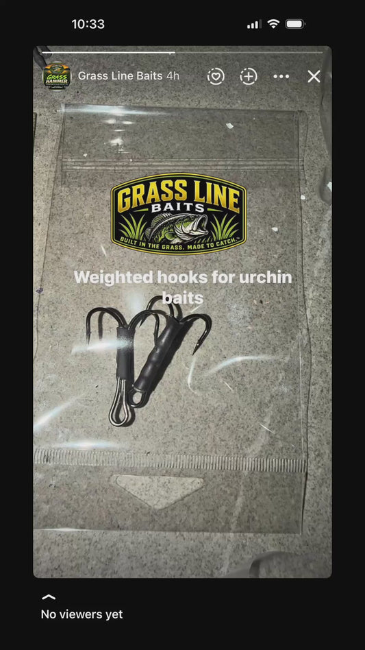 Weighted Frog hooks for urchin Baits